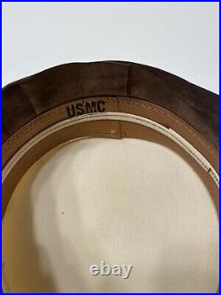 Transistional USMC enlisted dress bell crown white linen Marine Corps Thin EGA