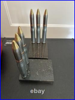 Trench Art matching Book Ends Granite Base With Felt Bottom