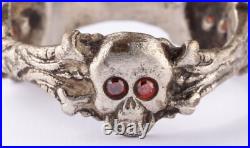 Triple Ring WW1 Skull Bones WW2 Gothic WWI Skeleton WWII Biker Goth Death Punk