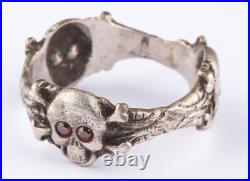 Triple Ring WW1 Skull Bones WW2 Gothic WWI Skeleton WWII Biker Goth Death Punk