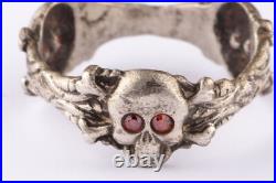 Triple Ring WW1 Skull Bones WW2 Gothic WWI Skeleton WWII Biker Goth Death Punk