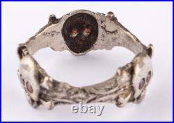 Triple Ring WW1 Skull Bones WW2 Gothic WWI Skeleton WWII Biker Goth Death Punk