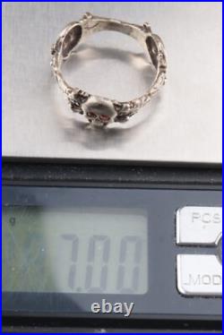 Triple Ring WW1 Skull Bones WW2 Gothic WWI Skeleton WWII Biker Goth Death Punk