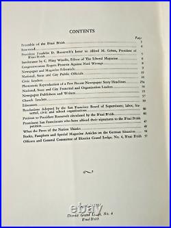 Truth Justice An Answer To The Nazi Menace Petition To President Roosevelt 1934