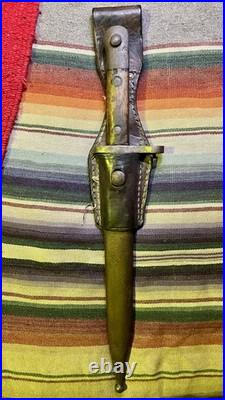 Turkish Model 1935 Mauser Bayonet With Scabbard And Leather Frog