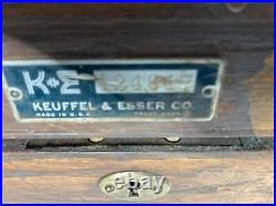 U. S. A. F. Keuffel & Esser vintage 124647. Surveyor Transit Scope in wood case