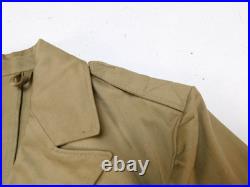 US Army 1935 Khaki Cotton Service Coat 36 X-Long Enlisted Uniform w Belt Keepers