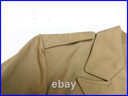US Army 1935 Khaki Cotton Service Coat 36 X-Long Enlisted Uniform w Belt Keepers