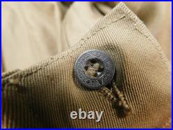 US Army 1935 Khaki Cotton Service Coat 36 X-Long Enlisted Uniform w Belt Keepers