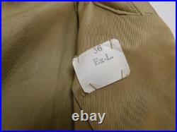 US Army 1935 Khaki Cotton Service Coat 36 X-Long Enlisted Uniform w Belt Keepers