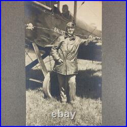 US Army Air Service Enlistment Tour Photograph Pilots Biplane Providence RI 1919