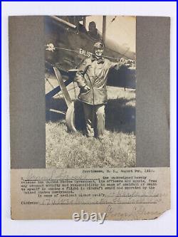 US Army Air Service Enlistment Tour Photograph Pilots Biplane Providence RI 1919