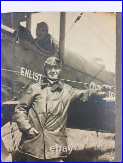 US Army Air Service Enlistment Tour Photograph Pilots Biplane Providence RI 1919