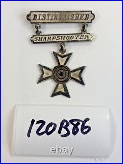 US Army Distinguished Sharpshooter Badge Medal Pin-Back Target Cross 120B86