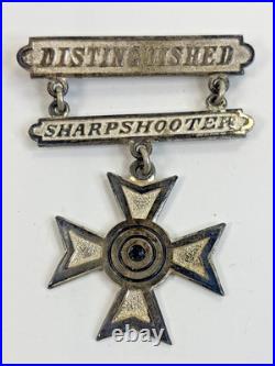 US Army Distinguished Sharpshooter Badge Medal Pin-Back Target Cross 120B86
