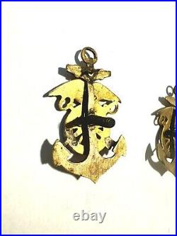 US Army Harbor Boat Service Chief Anchors Cover Collar Buttons HBS Navy WW2 WW1