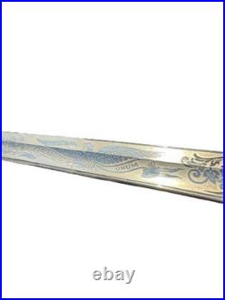US Army Officers Sword Model 1902 WWI Etched Name Military Scabbard Germany