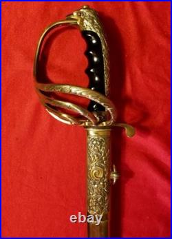 US Army PRESENTATION Sword To CAPTAIN M1850 Eagle Head Glass Eyes Antique