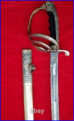 US Army PRESENTATION Sword To CAPTAIN M1850 Eagle Head Glass Eyes Antique