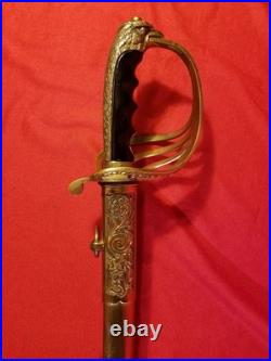 US Army PRESENTATION Sword To CAPTAIN M1850 Eagle Head Glass Eyes Antique