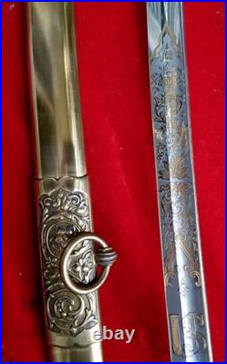 US Army PRESENTATION Sword To CAPTAIN M1850 Eagle Head Glass Eyes Antique