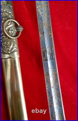 US Army PRESENTATION Sword To CAPTAIN M1850 Eagle Head Glass Eyes Antique
