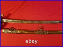 US Army PRESENTATION Sword To CAPTAIN M1850 Eagle Head Glass Eyes Antique