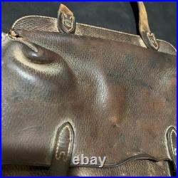 US Army WWII Motorcycle Leather Satchel Vintage Dispatch Map Case 1938 Bag JQMD