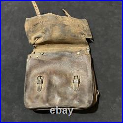 US Army WWII Motorcycle Leather Satchel Vintage Dispatch Map Case 1938 Bag JQMD