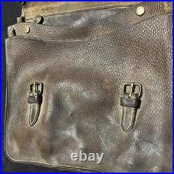 US Army WWII Motorcycle Leather Satchel Vintage Dispatch Map Case 1938 Bag JQMD