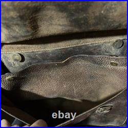 US Army WWII Motorcycle Leather Satchel Vintage Dispatch Map Case 1938 Bag JQMD