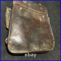 US Army WWII Motorcycle Leather Satchel Vintage Dispatch Map Case 1938 Bag JQMD