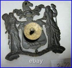 US Army original 1930's NEW JERSEY STATE GUARD Hat Badge screwback Scarce