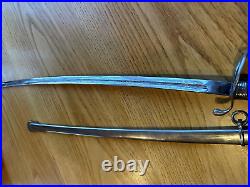 US M1902 Horstmann Philadelphia Military Officer Sword & Scabbard Etched Blade