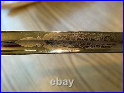 US M1902 Horstmann Philadelphia Military Officer Sword & Scabbard Etched Blade