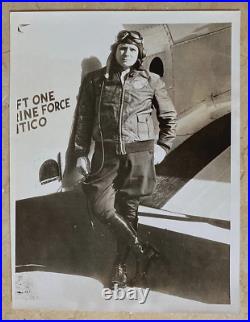 US MARINE CORPS PILOT LT COL ROY S GEIGER withGREAT LAKES BG-1 DIVE BOMBER PHOTO