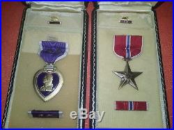 US MILITARY Vietnam Purple Heart and Bronze Star medals inscribed to same man