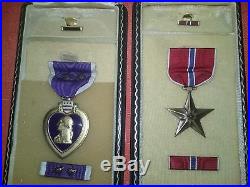 US MILITARY Vietnam Purple Heart and Bronze Star medals inscribed to same man