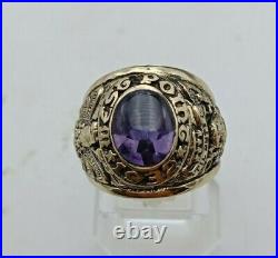 US Military Academy West Point Rings USMA 1932, Tanzanite Stones, Gold 10k
