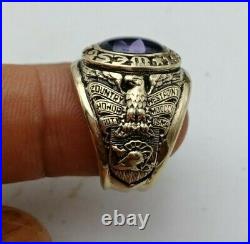 US Military Academy West Point Rings USMA 1932, Tanzanite Stones, Gold 10k