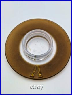 US Military Campaign Hat Calvary Antique Glass Cufflink Trinket Inkwell