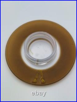 US Military Campaign Hat Calvary Antique Glass Cufflink Trinket Inkwell