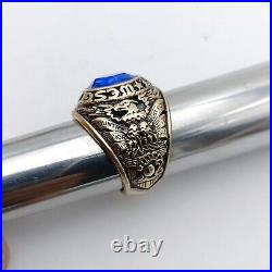 US Military West Point Class Rings 1925 USMA. Sapphire Stone Gold 10k