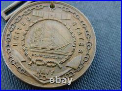 US NAVY Good Conduct MEDAL DETENTION USS REINA MERCEDES Engraved Named 1923