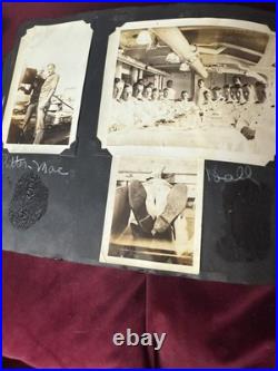 US NAVY USS Pennsylvania LEATHER ALBUM 280 Photos & RPPC Sailors & USS Oklahoma