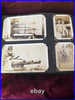 US NAVY USS Pennsylvania LEATHER ALBUM 280 Photos & RPPC Sailors & USS Oklahoma