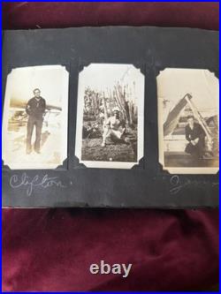 US NAVY USS Pennsylvania LEATHER ALBUM 280 Photos & RPPC Sailors & USS Oklahoma