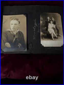 US NAVY USS Pennsylvania LEATHER ALBUM 280 Photos & RPPC Sailors & USS Oklahoma