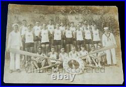 US Naval Training Station Great Lakes 1920's Cutter Champs Crew Rowing Photo
