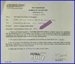 US Navy Good Conduct & Traceable Yangtze Service Medal Group From WA USS Sicard